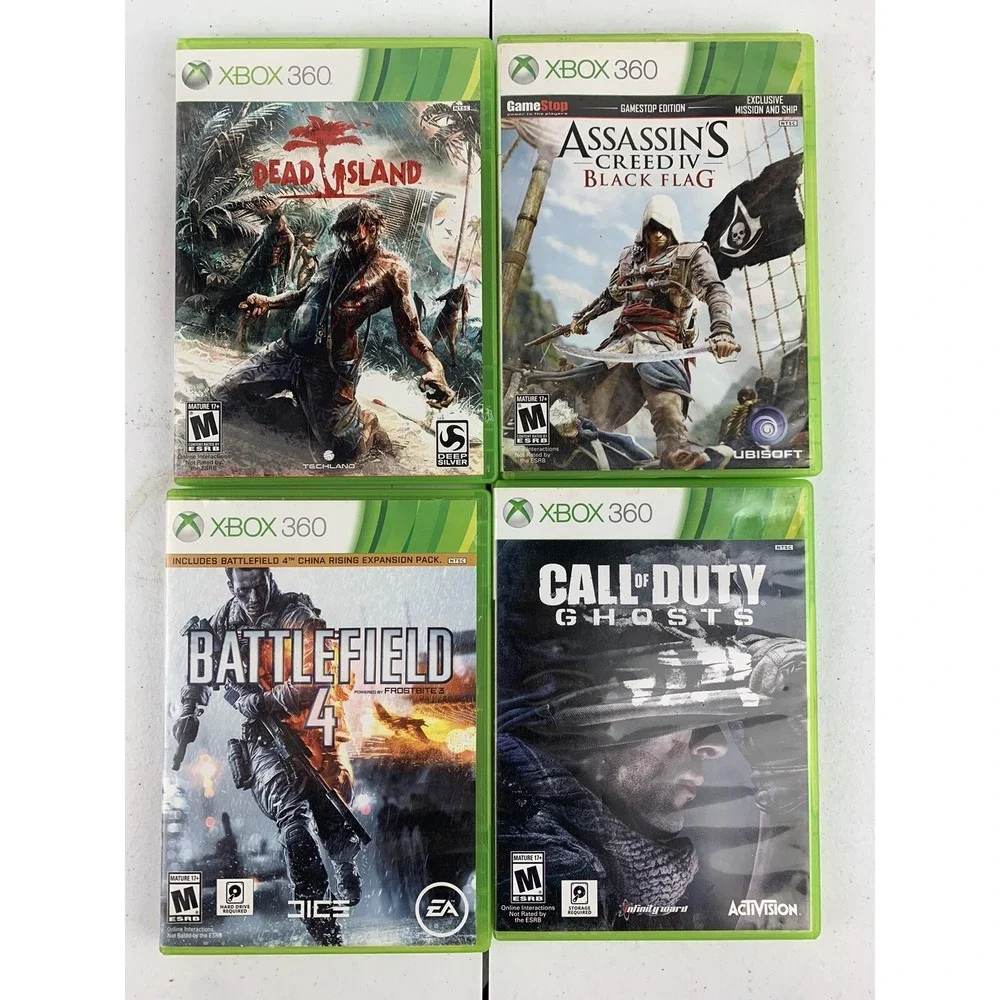4 XBOX 360 Assorted FPS And Fighting Games Dead Island Battlefield 4 ETC